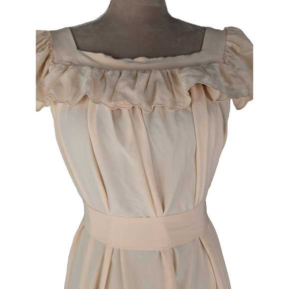 DOEN Sycamore Ruffled Silk Tiered Maxi Dress Size Small Sunlit Coral Peasant - Picture 7 of 13